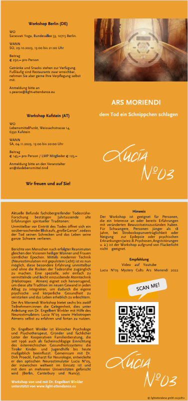 Ars Moriendi Workshop in Berlin (29.10.2023) & Kufstein (04.11.2023)